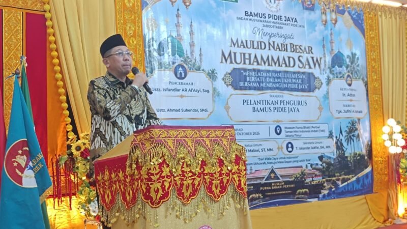 Lantik Pengurus Bamus Pijay di TMII, Bupati Sibral: 80 Persen Warga Pidie Jaya Dapat Bantuan Bencana!