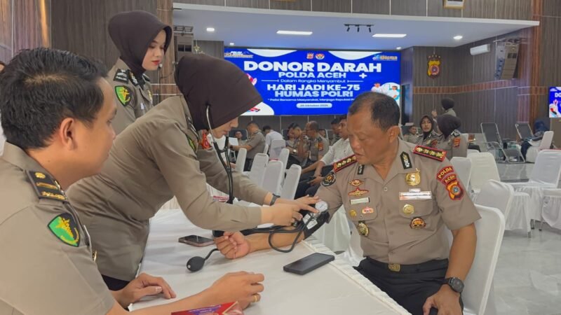 Peringati HUT ke-75 Humas Polri, Bidhumas Polda Aceh Gelar Donor Darah, 133 Personel Sumbang Darah