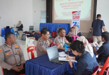 HUT Humas Polri ke-75, Polres Aceh Besar Donor Darah Bersama PMI